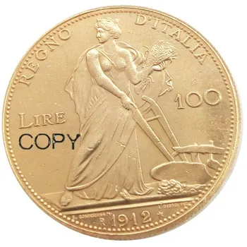 1912 Italija 100 Lire Auksą, Sidabrą, Kopijuoti Papuošti Monetos