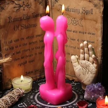 1PC Meilės Votive Žvakės Rankų darbo Humanoidų Žvakės Ragana Magijos Ritualas Žvakė Pora Vestuvių Žvakės Vyrai & Moterų Mėgėjams Žvakės