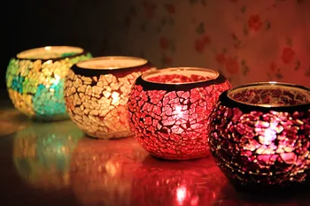1PC Namų reikmenys, žvakidės Taivano Europos stilius, stiklo amatai, baras spalvos mozaikos žvakių laikiklis J1130