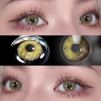 1pair Perlas serijos 4 spalvų Kosmetikos kontaktiniai lęšiai mažas mokinių kontaktinių lęšių Kosmetikos Spalvoti Kontaktiniai Lęšiai akims 12 motnths