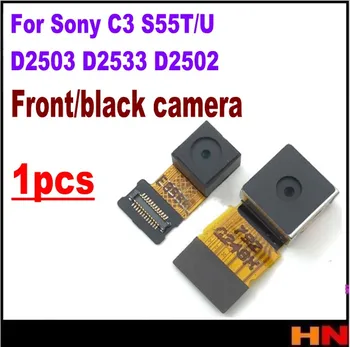 1pcs Sony Xperia C3 S55T S55U D2502 D2533 Atgal Kamera, Didelis Flex Kabelis Sony Xperia C3 Maža Priekinė Kamera Dalys
