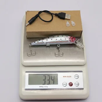 1pcs USB Įkrovimo Mirksi LED Šviesos Trūkčiojimas Žvejybos Masalas, Jaukas Elektros Gyvenimas-lyg Vibruotų, Žvejybos Masalas, Karšto Pardavimo
