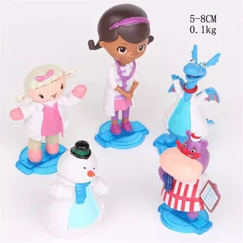 1set 5-8cm pvc doc Žaislas gydytojas Hippo dinozaurų sniego senis besmegenis lėlė mergaitėms, žaislai, Kepimo apdailos Papuošalai, dovanos Vaikams, žaislai