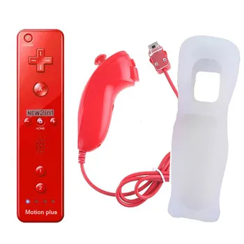 2 1 Nintend Wii Valdiklis, Controle Kreiptuką Built-in Motion Plus Belaidžiai GamePad Nuotolinio valdymo pultelis SINCHRONIZUOTI su Nunchuck