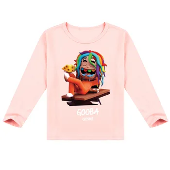 2-16Y Amerikiečių Reperis 6ix9ine Gooba T Shirt Girls Drabužius Vaikiški Marškinėliai Animacinių filmų Mielas Kūdikis Berniukams ilgomis Rankovėmis Viršūnes Kalėdų
