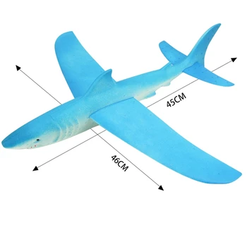 2 VNT Putų Lėktuvo Vertus Pradėti Mesti Lėktuvo Žaislas Sklandytuvas Orlaivių Inercinės Putų Ryklys Plokštumos Žaislo Modelis Vaikams, Žaislai