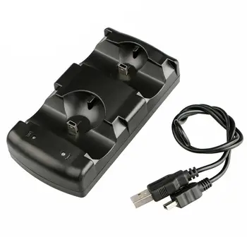 2-in-1 Mini LED Šviesos Greitai Dual USB Įkrovimo Dokas USB Perkelti Juoda Stovas Konsolės Prekių Įkroviklio PS3 Su Valdikliu Ca P1Z4