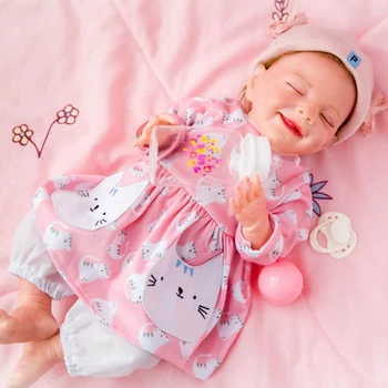 20 colių 51cm Atgimsta Lėlės Visos Silikono Medžiaga Kūną Su Širdies Mažai balandžio Plaukų Transplantacijos Modeliavimas Baby Girl Šypsena