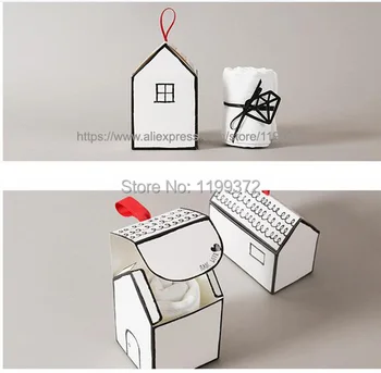 200pcs Nedidelis Namas Popieriaus Pakavimo dėžutė nuga slapukus saldainių dėžutė vestuvių dovanų Dėžutes, dovanų dėžutėje Nemokamai DHL, 