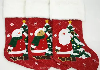 2018 Naujas 3pcs/set Prabangus Suede audinio Kalėdų Kojinę Dovanų Maišeliai Kojinės Kalėdinė Dekoracija Karšto Pardavimo