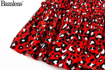 2018 moteriški Sijonai Red leopard Print Seksualus moteriški sijonai Slim Elastinga Juosmens Atsitiktinis mini sijonas