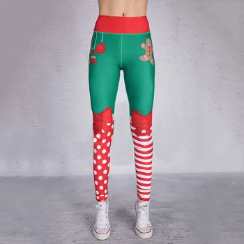 2019 Hayoha Kalėdų Spausdinimo Antblauzdžiai Įdėti Klubo Elastinga Aukštos Juosmens Legging Kvėpuojantis Linksmų Kalėdų Kelnės