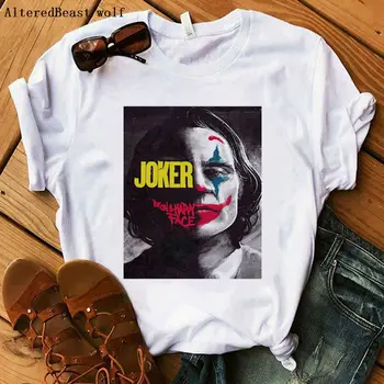2019 Joker marškinėliai Balti mados moterų marškinėliai femme laiškas išspausdintas harajuku marškinėlius Joaquin Phoenix Joker marškinėliai Topai drabužiai