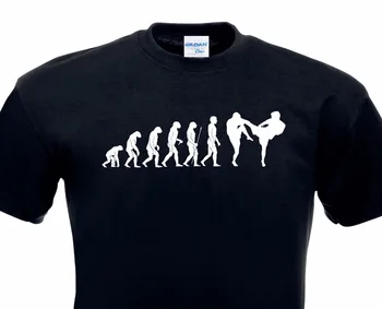 2019 Marškinėliai Medvilnės Marškinėliai Evoliucija T-Shirt Kickboxer Kovos Hobis Treneris Kovoti dizaino Marškinėliai