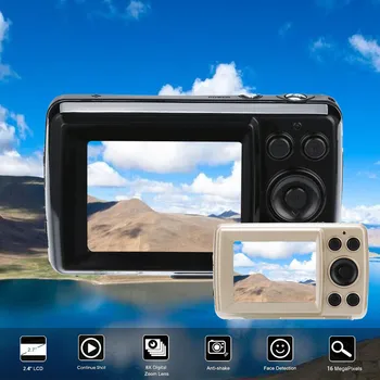 2019 Naujas 2.4 HD Ekranas Skaitmeninis Fotoaparatas 16MP Anti-Shake Veido Aptikimas Kamera Tuščia, 8X digital zoom Su 8G Atminties Kortele