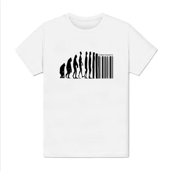2019 Summer Tee Marškinėliai T-shirt Homme - Kodas Barre Evoliucija Homme Darvinas Theorie Amusant Drole Mode O-Kaklo marškinėliai
