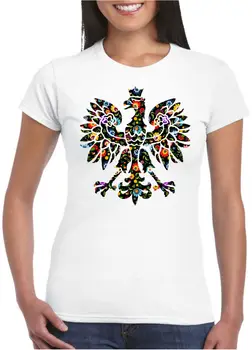 2019 m. Vasarą Moterys T-shirt EAGLEPOLSKA FOLKLOR Damska Koszulka Polska Koszulki Polski lenkijos Marškinėlius Lenkija Mielas marškinėliai