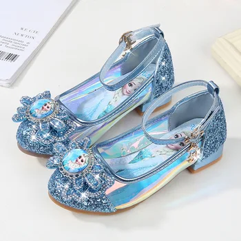 2019 naujų Mergaičių Princess bateliai vaikų aukšti kulniukai pavasarį ir rudenį naujos vidaus batai Užšaldyti kristalų batai ES dydis 26-36