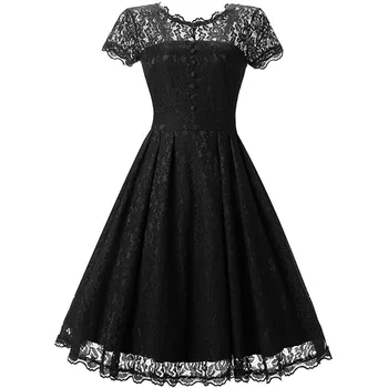 2020 Gotikos Vintage Suknelė Juoda Tuščiaviduriai Backless Akių Matyti-Per Kratinys Nėrinių Moterys Šalis Elegantiškas Mados Slim Atsitiktinis Jurken