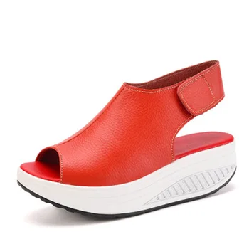 2020 M., 5 Stilių Vasaros Moterų Sandalai Platformos Pleištai Sandalai Odiniai Sūpynės Peep Toe Laisvalaikio Bateliai Moterims Vaikščioti Batų Butai Dydis 35-43