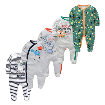 2020 Naujagimis Kūdikis Sleepwear Rompers Animacinių filmų Kūdikiams, vaikiški Drabužiai ilgomis Rankovėmis Bamblys pižama Jumpsuits Berniuko kombinezonas