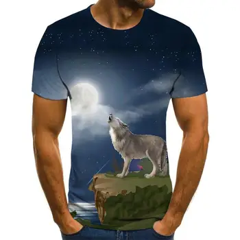 2020 Naujas 3D Gyvūnų šunų /wolf Spausdinti Juokingas Cool T-Shirt Vasaros Viršūnes Marškinėliai Vyrams Marškinėlius trumpomis Rankovėmis Mados vyras xxs-6xl