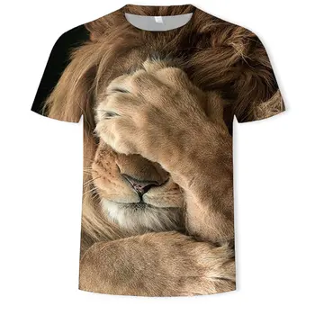 2020 Naujas 3D Liūtas T-marškinėliai Vyrams, Gyvūnų T-shirt Cool 3D Stiliaus Modelis 3DT Marškinėliai Vasaros Tendencija Trumpas Rankovės