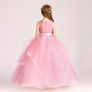 2020 Naujas Kamuolys Chalatai Mergaitėms 3D Gėlių Siuvinėjimas Tiulio Suknelė Vestuves Vaikai Prom Inscenizacija vakarinių Suknelių Rankų darbo 10T
