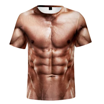 2020 Naujas Mados vyrai Tee 3d Marškinėliai Juokinga Spausdinti Krūtinės Plaukų Raumenų Trumpas Rankovės Viršuje Vasaros vyrų Tshirts svetimas dalykų, T-shirt