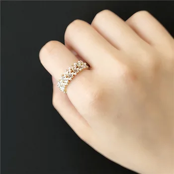 2020 Naujas sutartis mados perlų atidarymo vyresnysis Šalies Žiedai geometrinis fine crystal Tuščiaviduriai Moterų Žiedų, reguliuojamas