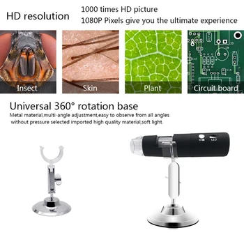 2020 Naujausias 3 spalvų 1080P WIFI 1000x Skaitmeninis Mikroskopas su didinamasis stiklas Kamera, skirta 