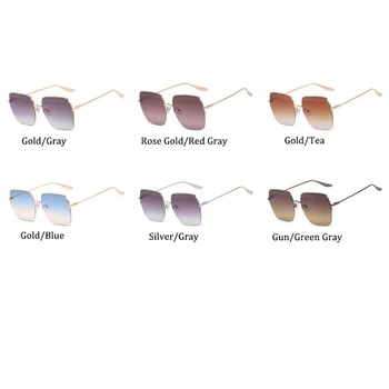 2020 Nauji klasikiniai akiniai nuo saulės moterims, prabangos prekės negabaritinių aikštėje metalo rėmas moterų akinių mados Gradientas moterų saulės akiniai