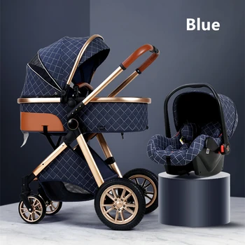 2020 Prabanga Kūdikio Vežimėlį, 3 in 1 su Car Seat Portable Grįžtamasis didelių Kraštovaizdžio Kūdikio Vežimėlis Karšto Mama, Vežimėlis Kelionės Vežimėlis