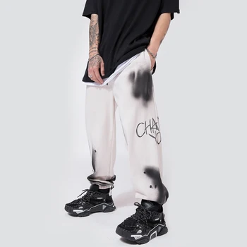 2020 Streetwear tie dažai Haremo Kelnės 2020 Medvilnės Atsitiktinis Palaidų Elastinga Juosmens Sweatpants Hip-Hop Harajuku Poilsiu Vyrų Kelnės Pilkos