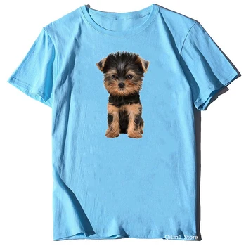 2020 kawaii jorkšyro terjerai, šuo gyvūnų spausdinti moterų marškinėliai juokinga rausvos spalvos, kietos marškinėlius femme harajuku marškinėliai vasaros viršūnes negabaritinių marškinėliai