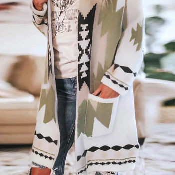 2020 m., Paltai Moterims Švarkai Mados Žiemą Šiltas ilgomis Rankovėmis Kišenės Retro Gėlių Spausdinti Kailio Viršutiniai moteriški Drabužiai Street wear