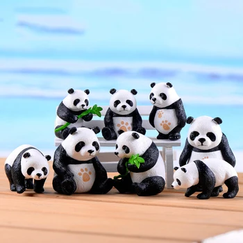 2020 m., Pasakos Sodo Miniatiūros Mini 4PCS Panda Pasakų, Namų Dekoravimo Reikmenys, Biuro Stalas Automobilių Kalėdų Dekoro Gyvūnų Dovana
