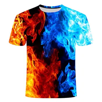 2020 nauja, T-shirt vyrams aukštos kokybės mados T-shirt 3D 3D spausdinimo T-shirt, liepsnos top marškinėliai T-shirt marškinėliai vyrams