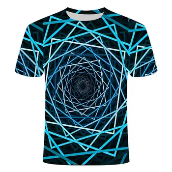2020 nauja psichodelinio trimatis sūkurinių srovių, T-marškinėliai, vyriški vasaros vertigo 3D atspausdintas T-shirt 3D T-shirt viršuje Trišakis 110-6XL