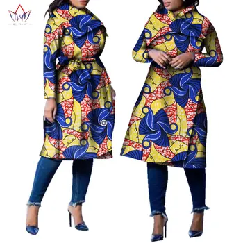 2021 Afrikos Kailis Tradicinių Mados Moterų Outwear Plius Dydis Afrikos heidi bazin Riche Dashiki Turn-žemyn Apykaklės neperšlampamo apsiausto WY2261