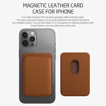 2021 Aukštos Kokybės Telefono dėklas skirtas iPhone 12 Pro Max Mini Magnetinio Piniginės Kortelės Turėtojas Maišelį Magsafe Adsorbcijos Prabangus Odinis Viršelis