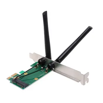 2021 Naują Belaidžio Tinklo plokštė-WiFi Mini PCI-E Express PCI-E Adapterį 2 Antenos Išorės PC
