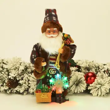 2021 Naujųjų Metų 30cm Didelis Elektros Santa Claus ir Kalėdų Ornamentu Juokinga Muzikos Lėlės Linksmų Vaikų Kalėdų Blizgučiai Snaigės Žaislas