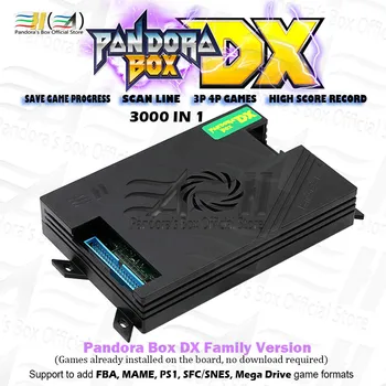 2021 Originalus Pandora Box DX 3000 1 šeimos versiją Konsolės turi 3P 4P žaidimas Išsaugoti žaidimo progresą Aukštą rezultatą įrašyti 3D Tekken