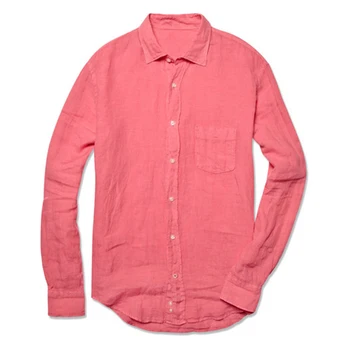 2021 Vyrų Skalbiniai, Marškiniai Užsakymą Rožinė Lininius Marškinius Pritaikyta Atvėsti Vasaros Mens Suknelė Marškinėliai Vyrams Reguliarus Fit Marškinėliai Ilgomis Rankovėmis