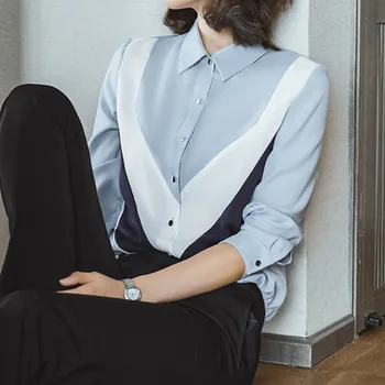 2021 m. Rudenį Naujų Šifono Marškinėliai Moterims ilgomis Rankovėmis korėjos Office Lady Marškinėliai Spausdinimas Moterims Topai ir Palaidinės, Plius Dydis 6643 50