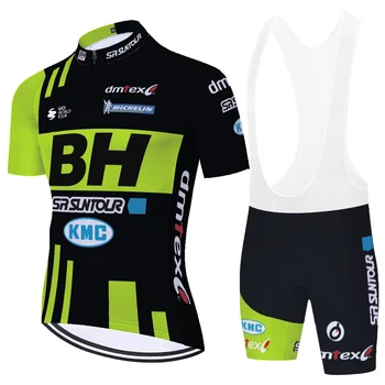 2021 žalia BH dviračių džersis 20D gelio padas dviračių šortai rinkinys lenktynių dviratis drabužiai vyrams trumpomis rankovėmis jersey ciclismo vyrai