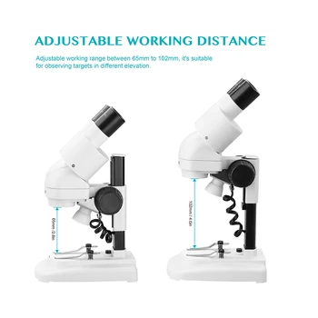 20X/40X Stereo Mikroskopas Žiūronų HD Vizija Viršų LED Apšvietimas PCB Lydmetalis Gaminti Taisymo Įrankis Vaikų Švietimo Dovana