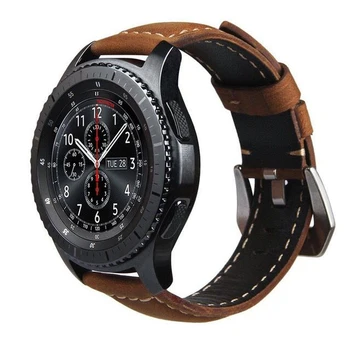 20mm 22mm natūralios Odos Žiūrėti juosta, Diržu, Samsung Galaxy Žiūrėti 42 46mm Pavarų S3 S2 Sporto WatchBand Greito Atleidimo smartwatch