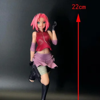 22cm NE LAUKE Anime Naruto Shippuden Gals, Haruno Sakura Veiksmų Skaičius, PVC, Kolekcines, Modelis Žaislas